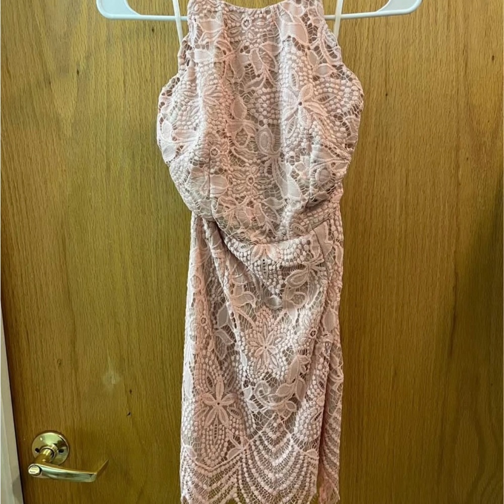 Tobi Blush Lace Mini Dress